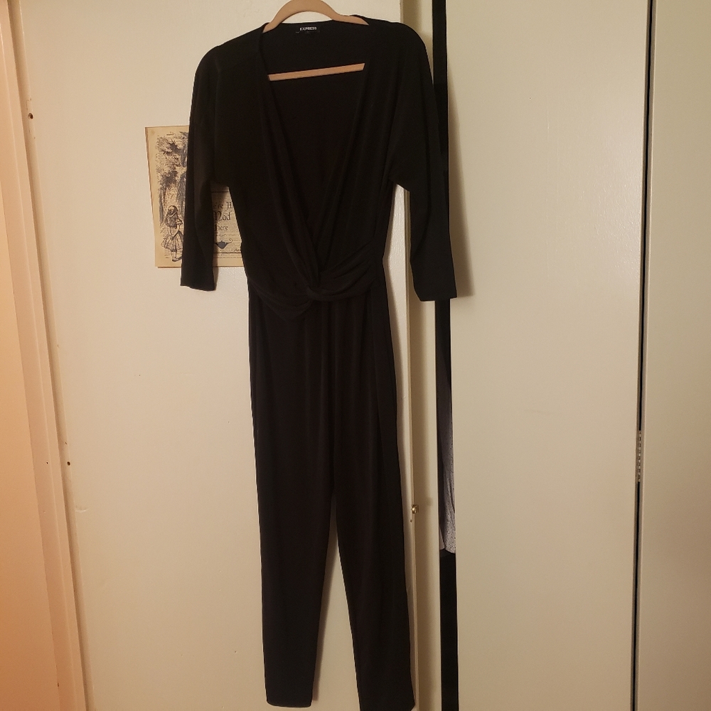Express black wrap jumpsuit